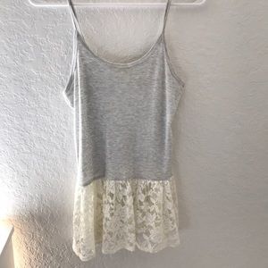 Grey lace tank top